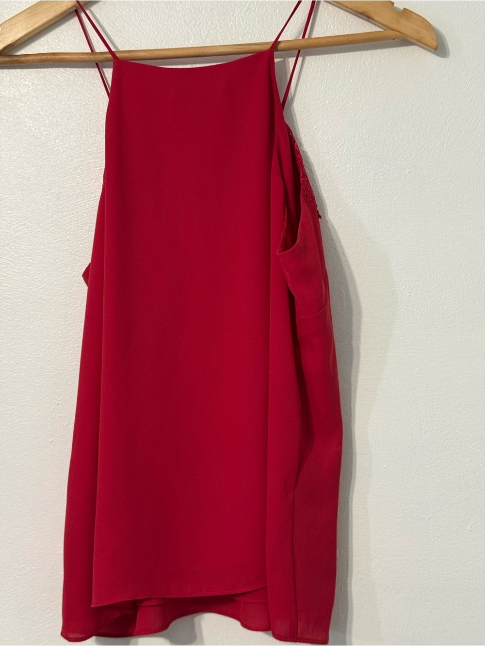 Wayf Red Lipstick Lace-Up V-Neck Cami Tank XS new with tags - Picture 7 of 9